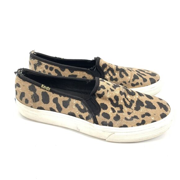 Keds Leopard Print Dream Foam Slip On Canvas Loafers Size 6.5 Brown Black Cream - Picture 1 of 9